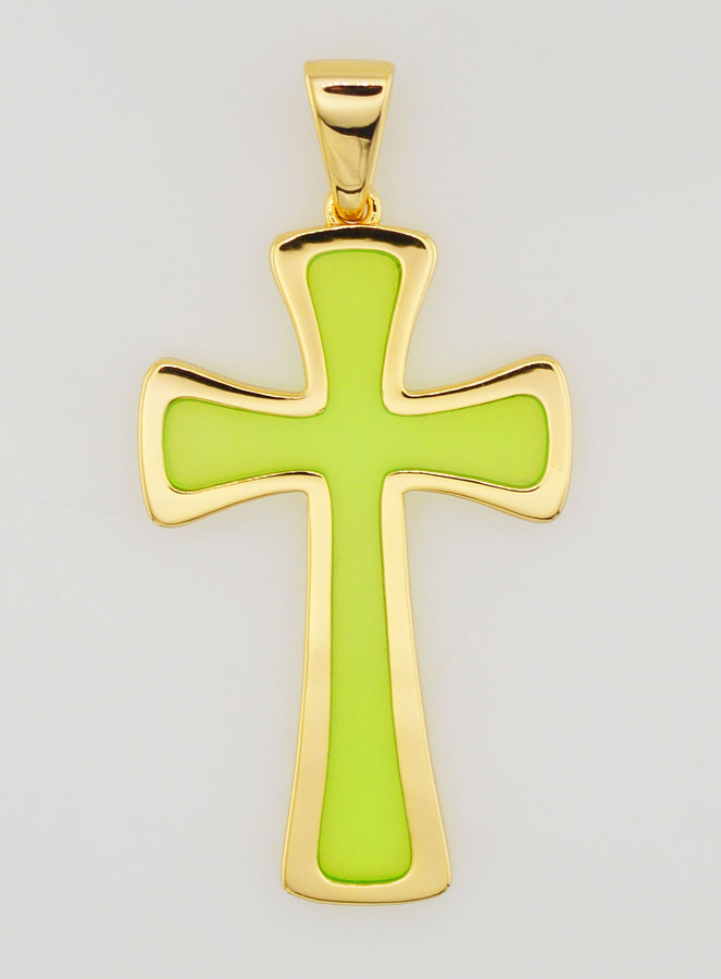 Pendente Croce 4cm - Verde (pic 1)