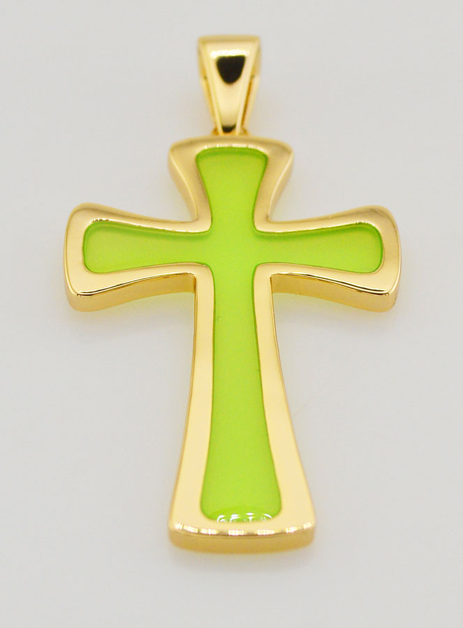 Pendente Croce 4cm - Verde (pic 2)