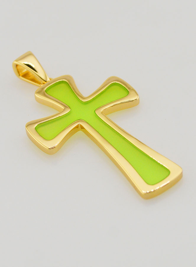 Pendente Croce 4cm - Verde (pic 3)