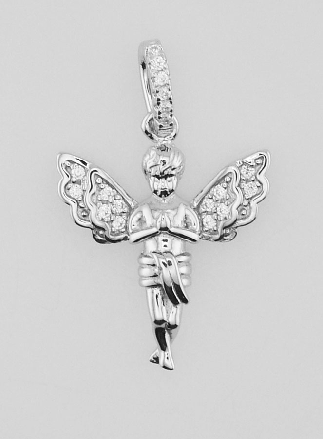 Ciondolo Angelo Custode in Argento - 23mm (pic 1)