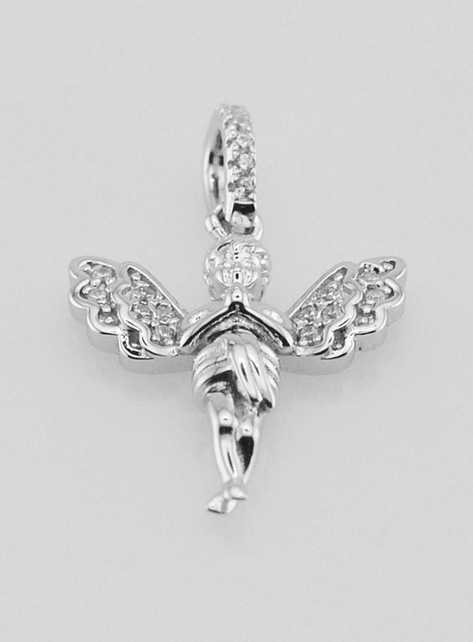 Ciondolo Angelo Custode in Argento - 23mm (pic 2)