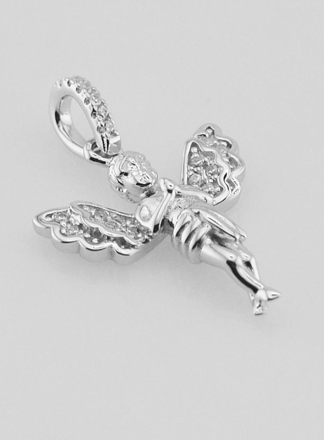Ciondolo Angelo Custode in Argento - 23mm (pic 3)