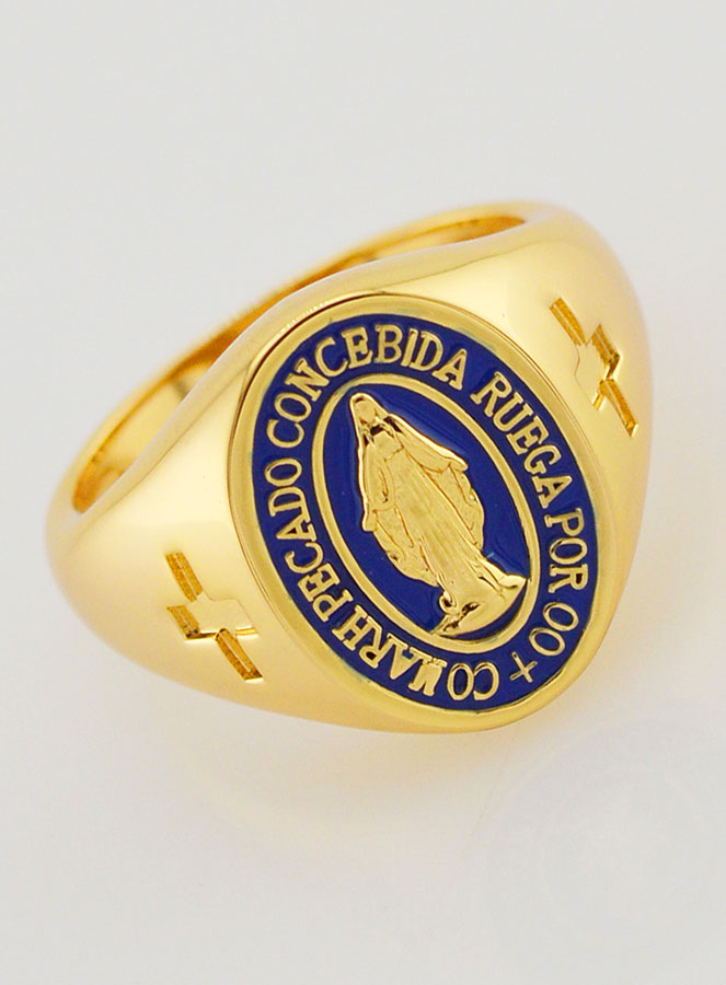 Anello Chevalier Miracolosa con Sfondo Blu - Misura 14 (pic 1)