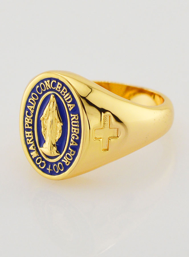 Anello Chevalier Miracolosa con Sfondo Blu - Misura 14 (pic 2)