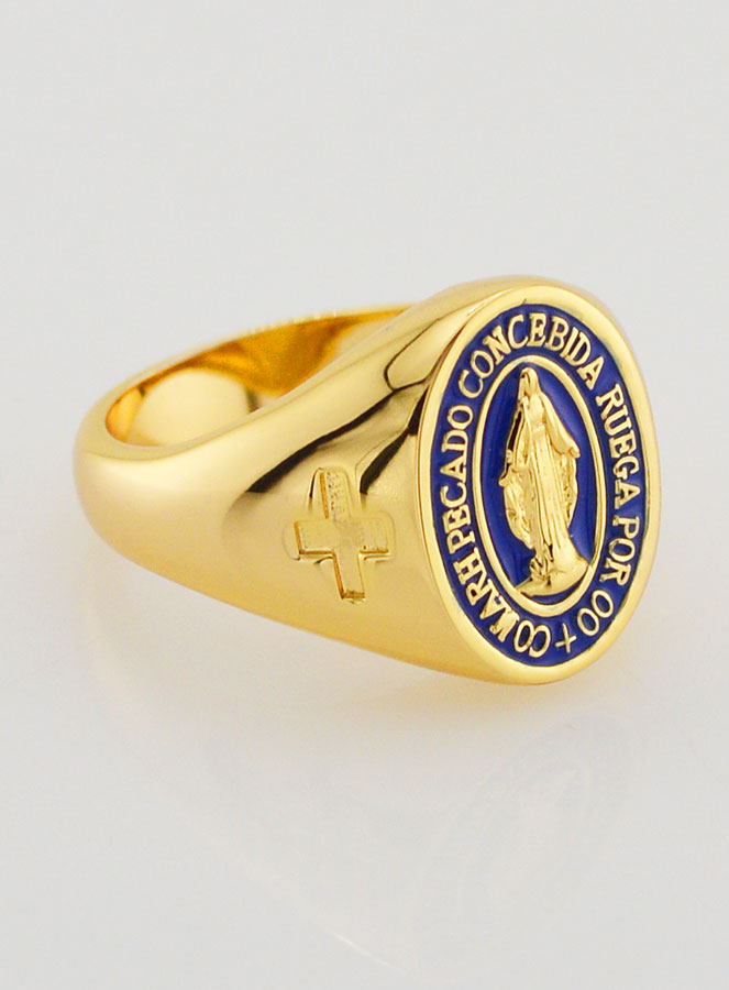 Anello Chevalier Miracolosa con Sfondo Blu - Misura 14 (pic 3)