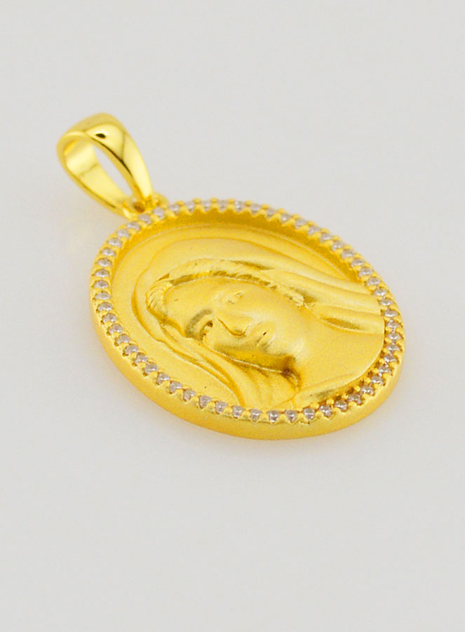 Medaglia della Vergine Maria con Bordo Brillante - 18 mm (pic 3)