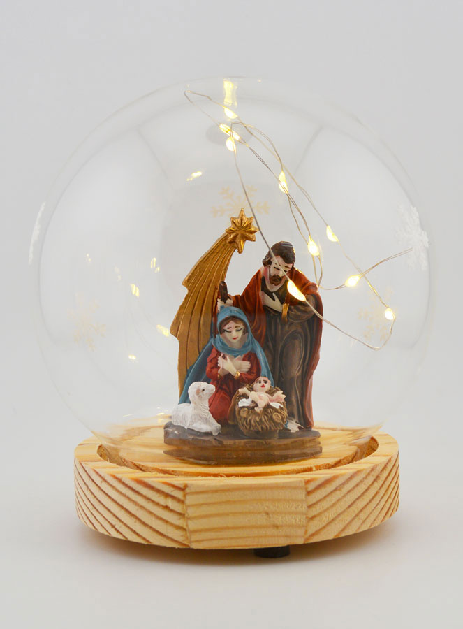 Palla di Natale Luminosa con Natività 14cm (pic 1)