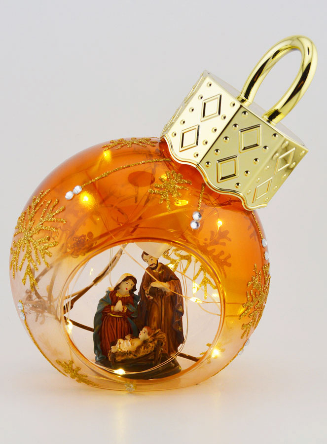 Palla di Natale Luminosa con Natività - 12cm (pic 1)