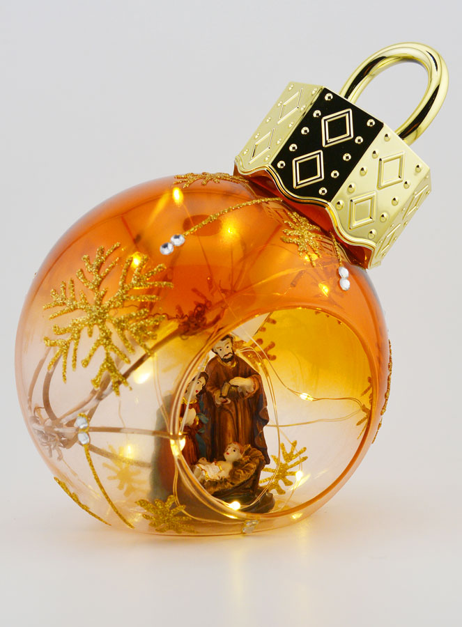 Palla di Natale Luminosa con Natività - 12cm (pic 3)