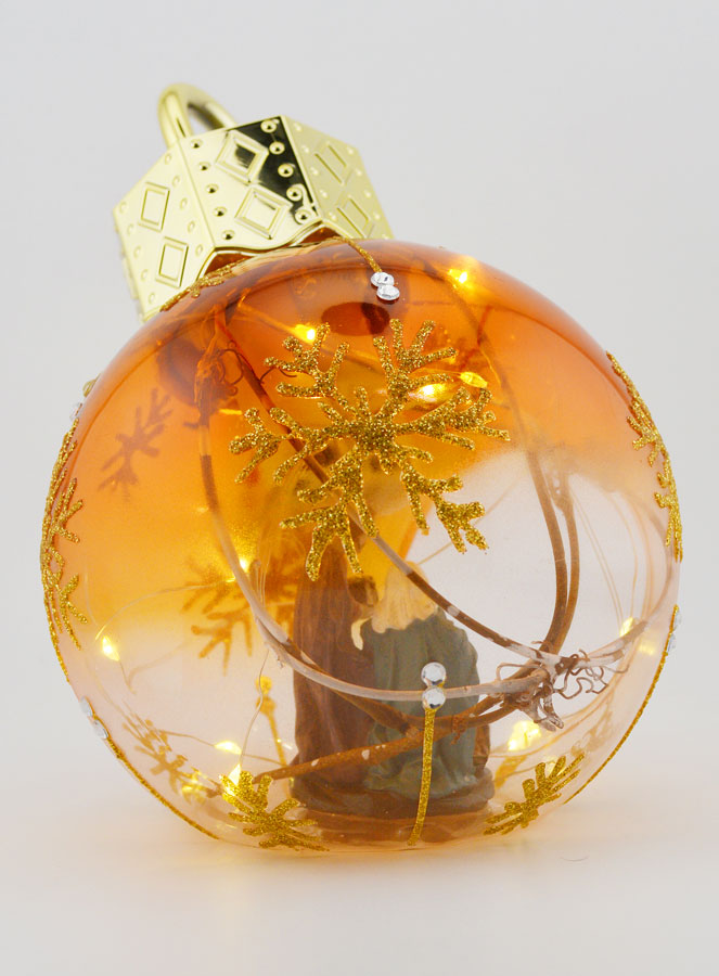 Palla di Natale Luminosa con Natività - 12cm (pic 4)