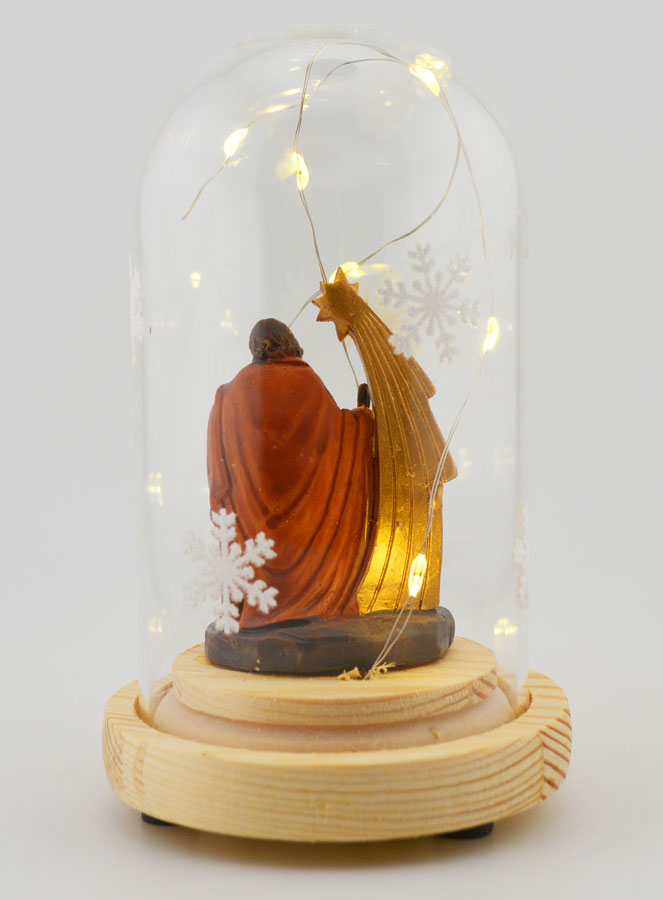Natività Luminosa Sotto Campana di Vetro - 13cm (pic 4)