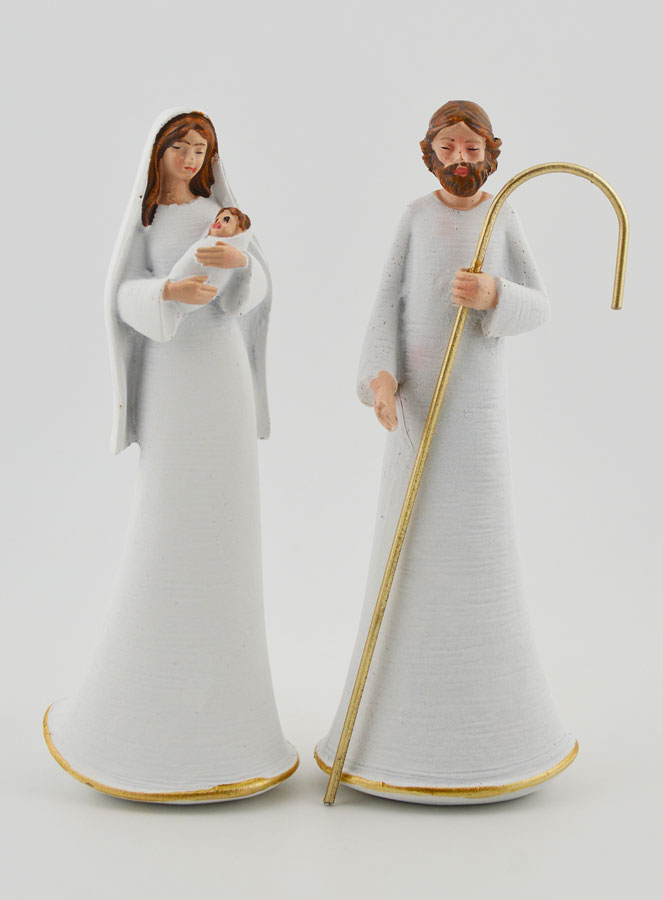 Statua Sacra Famiglia Moderna Bianca e Oro - 12cm (pic 1)