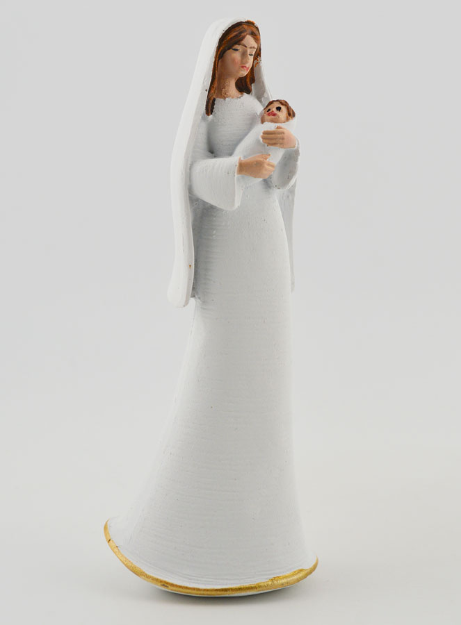 Statua Sacra Famiglia Moderna Bianca e Oro - 12cm (pic 2)