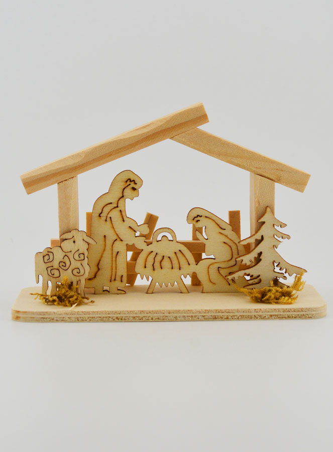 Natività in Legno Naturale - 10cm (pic 1)