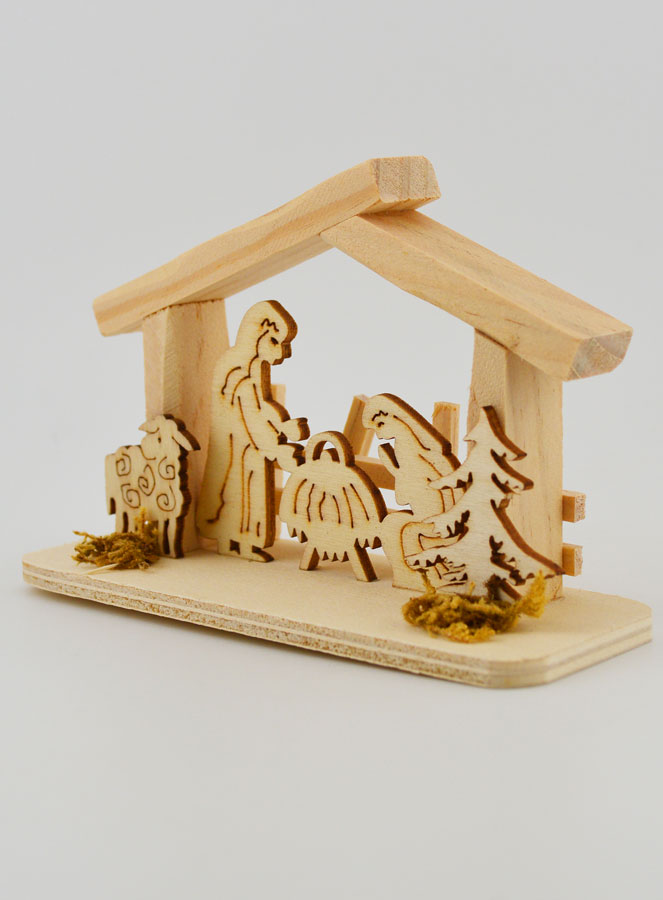 Natività in Legno Naturale - 10cm (pic 2)