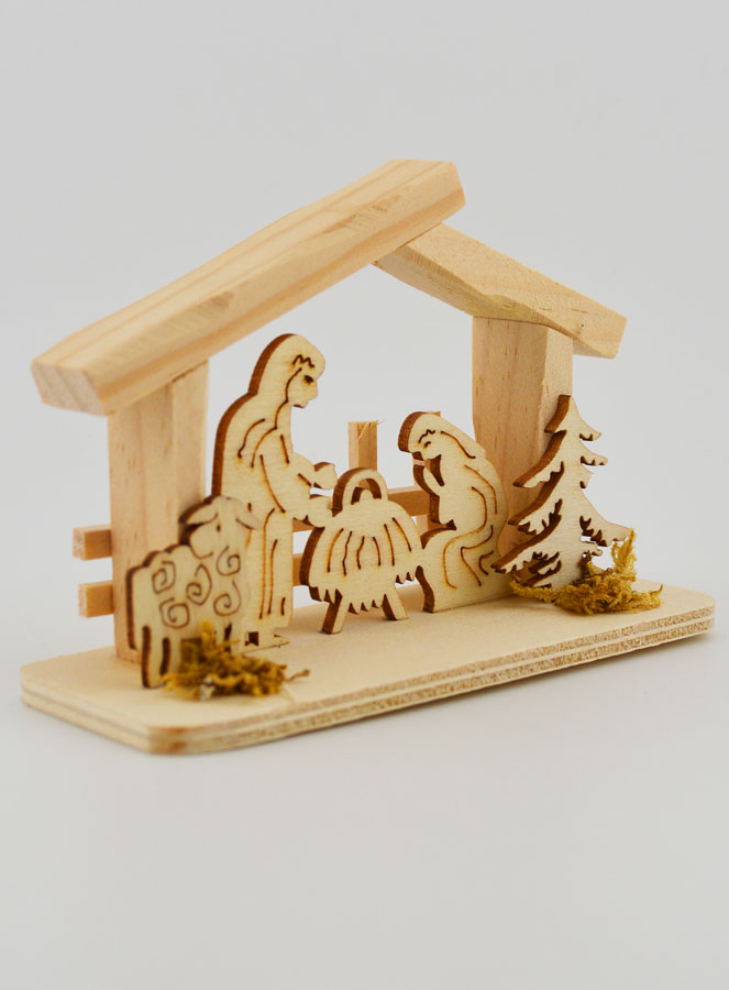 Natività in Legno Naturale - 10cm (pic 3)