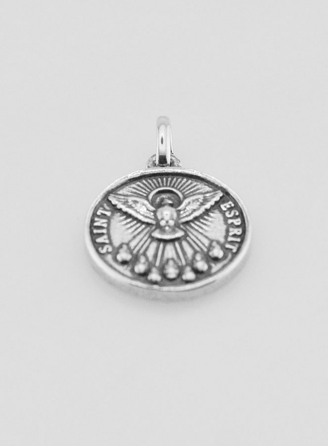 Medaglia Spirito Santo Placcata in Argento 925 - 15mm (pic 2)