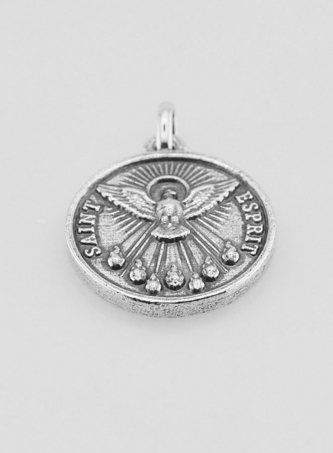 Medaglia Spirito Santo Placcata in Argento 925 - 18mm (pic 2)