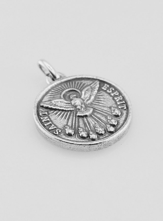 Medaglia Spirito Santo Placcata in Argento 925 - 18mm (pic 3)