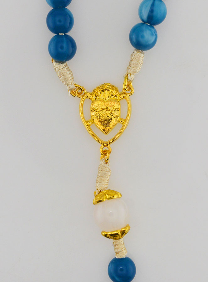 Rosario Ex Voto con Perle in Vetro - Blu (pic 4)