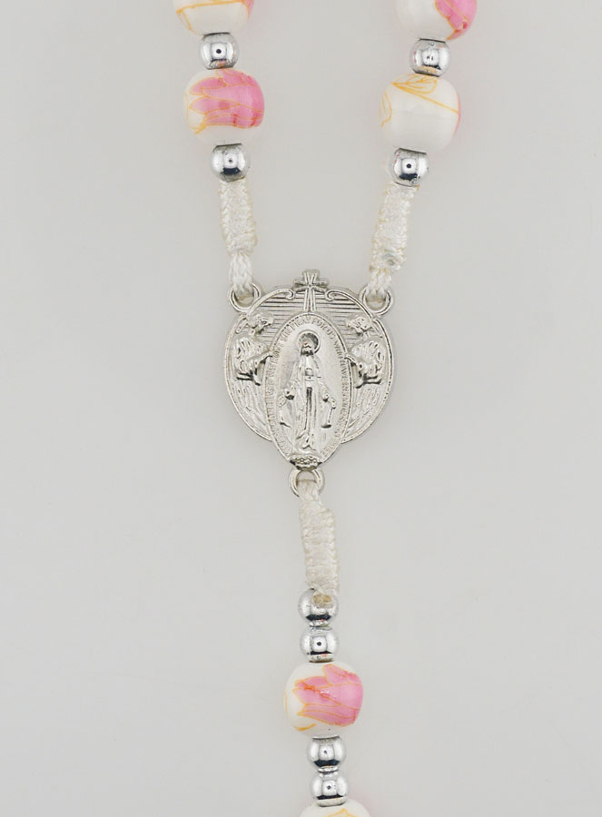 Rosario Medaglia Miracolosa in Ceramica - Rosa (pic 4)
