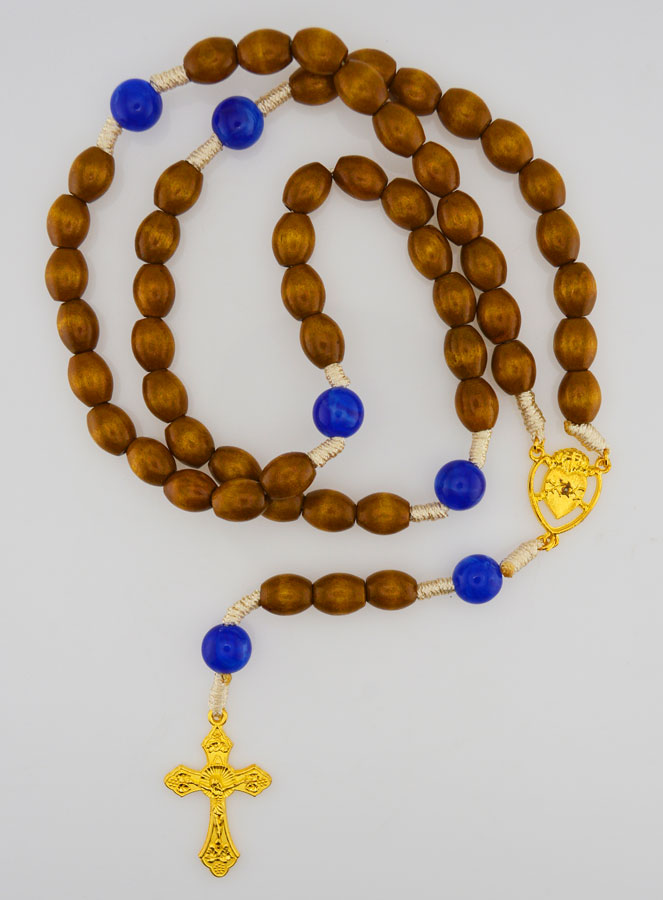 Rosario Ex Voto con Perle in Legno - Blu (pic 1)