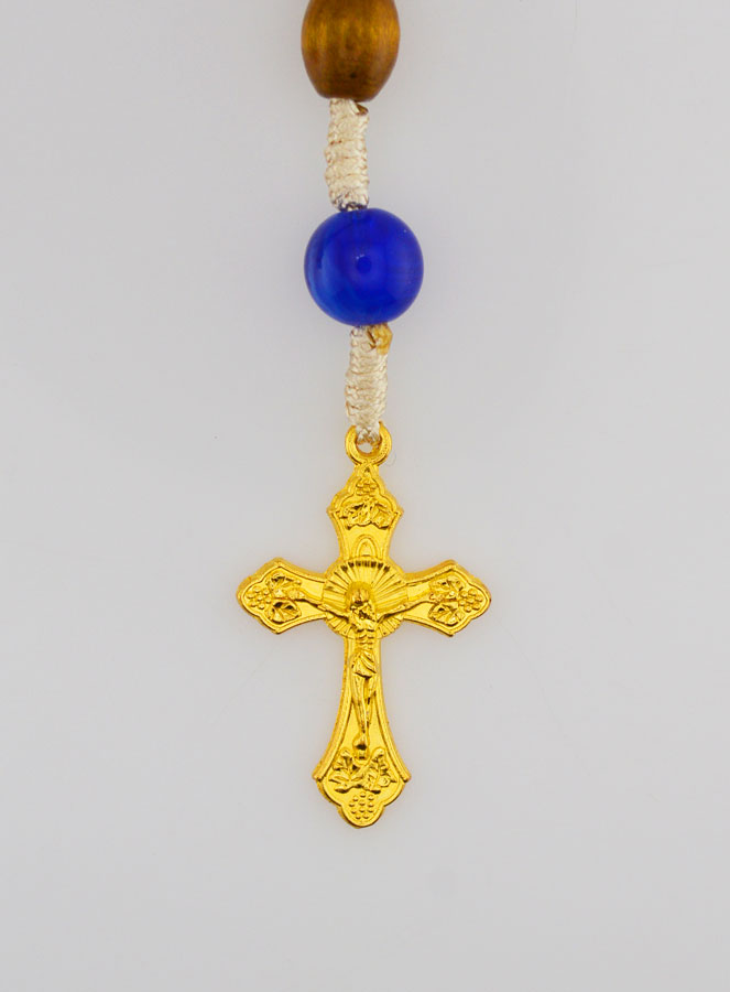 Rosario Ex Voto con Perle in Legno - Blu (pic 3)