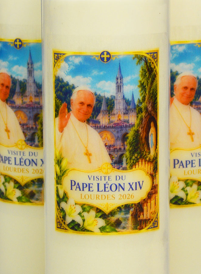 Set di 3 Candele per Novena Papa Leone XIV a Lourdes (pic 3)