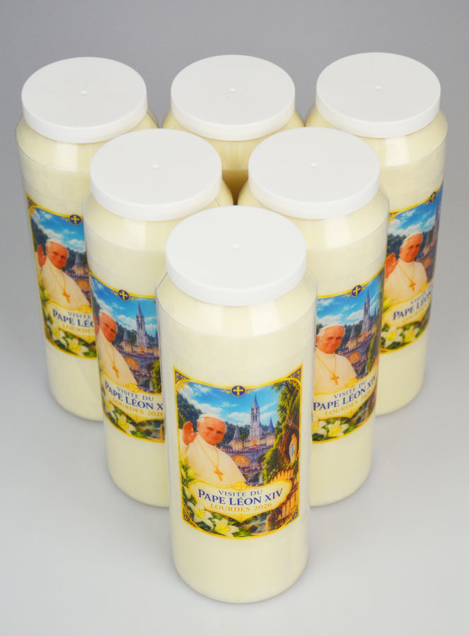 Set di 6 Candele per Novena Papa Leone XIV a Lourdes (pic 2)