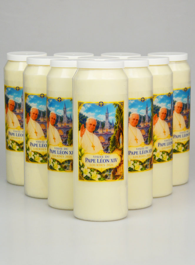 Set di 10 Candele per Novena Papa Leone XIV a Lourdes (pic 1)