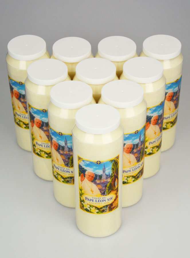 Set di 10 Candele per Novena Papa Leone XIV a Lourdes (pic 2)