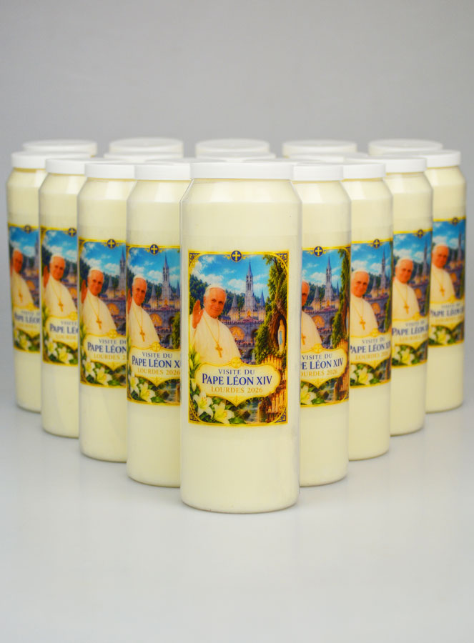 Set di 20 Candele Papa Leone XIV a Lourdes (pic 1)