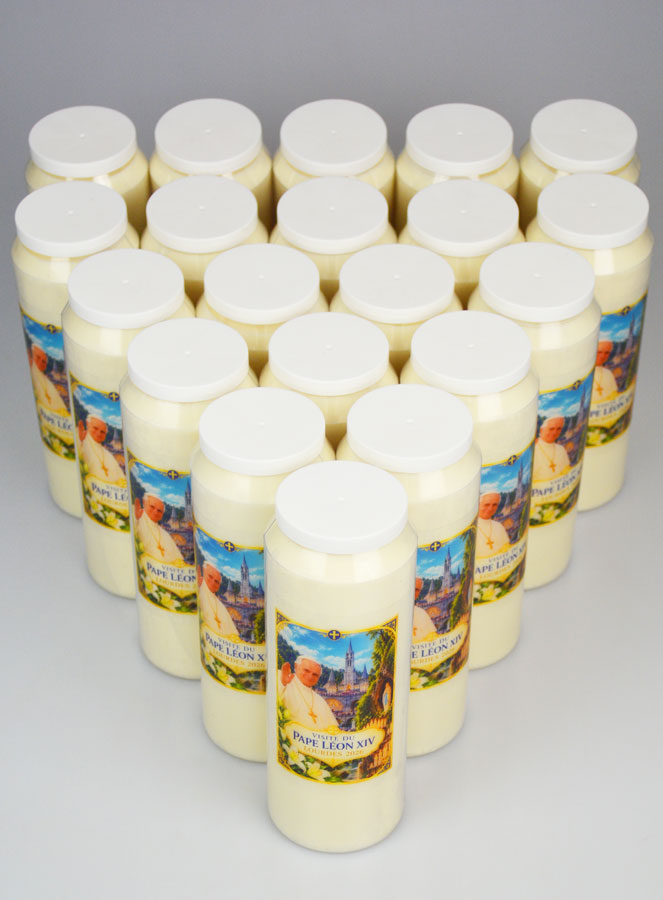 Set di 20 Candele Papa Leone XIV a Lourdes (pic 2)