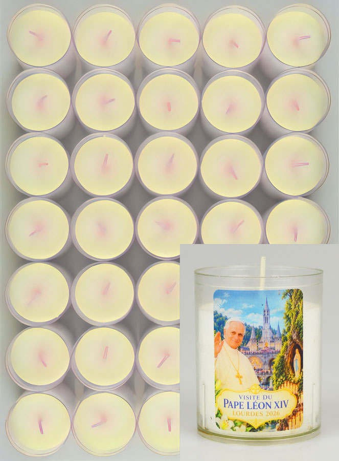 24 Candele Lumini Papa Leone XIV a Lourdes (pic 1)