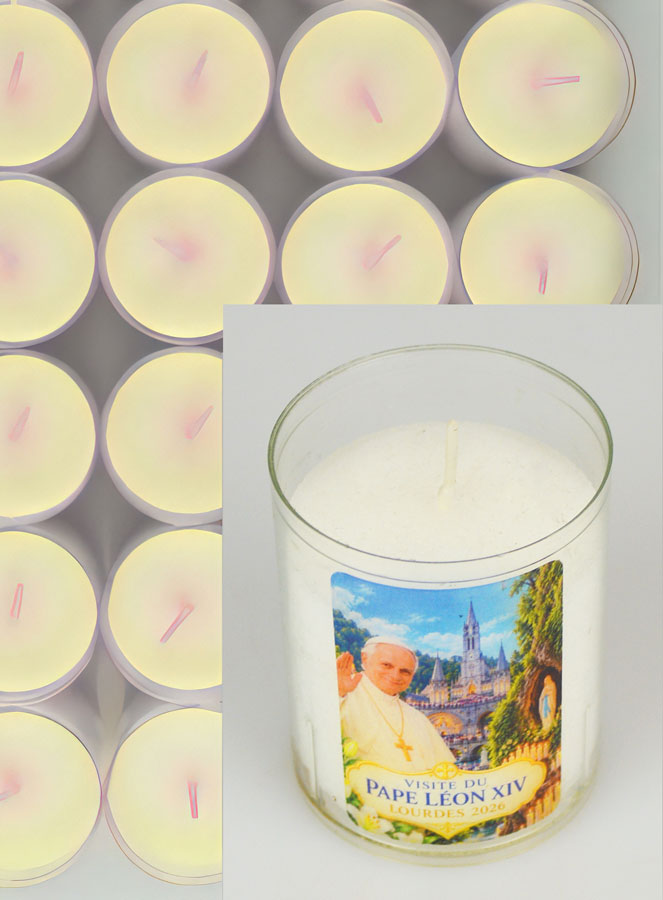 24 Candele Lumini Papa Leone XIV a Lourdes (pic 4)