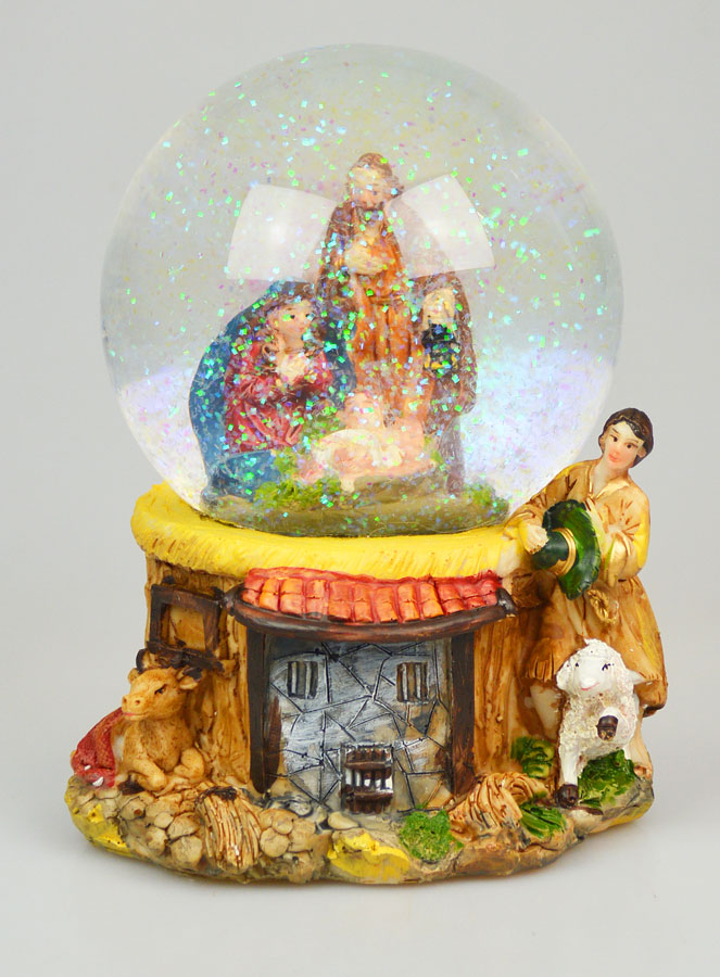 Presepe di Natale Palla in Vetro 12cm - Natività (pic 1)