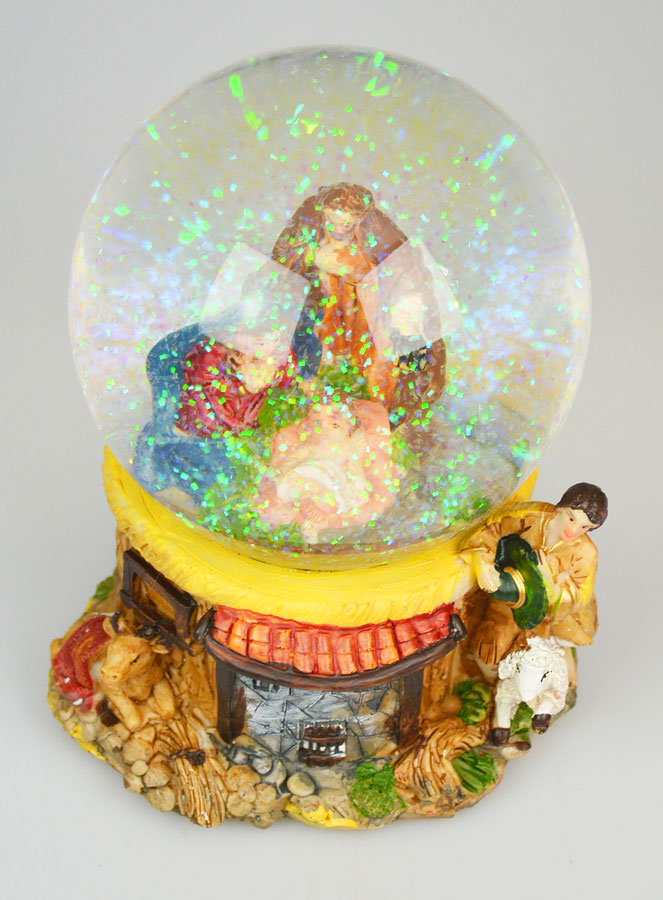 Presepe di Natale Palla in Vetro 12cm - Natività (pic 2)