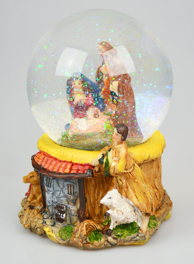 Presepe di Natale Palla in Vetro 12cm - Natività (pic 3)