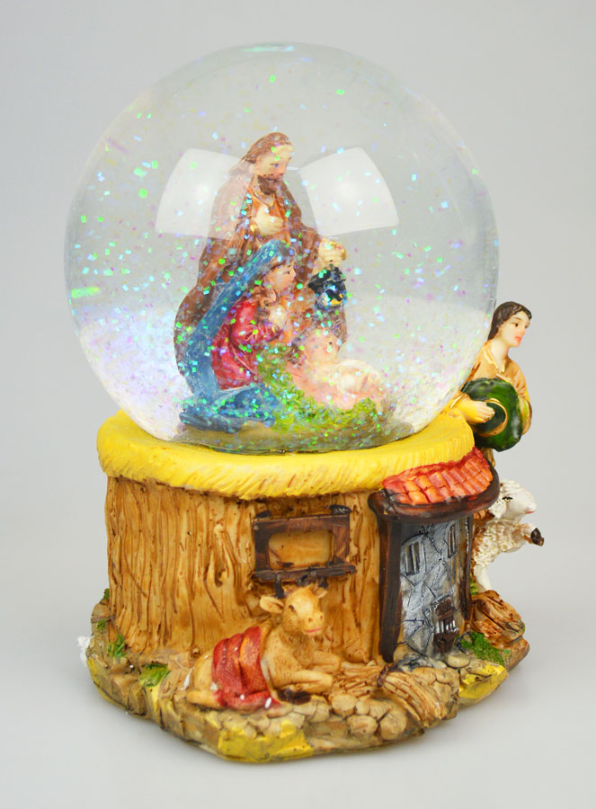 Presepe di Natale Palla in Vetro 12cm - Natività (pic 4)
