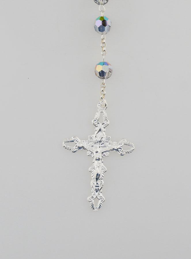 Rosario Cristallo Argento Massiccio (pic 3)