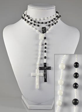 Coppia di rosari "Fashion" Bianco e Nero (pic 1)