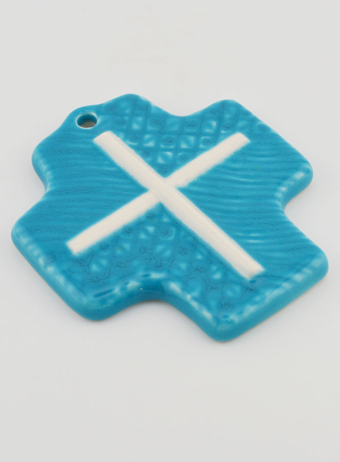 Croce Ceramica Croce di Cristo Blu (pic 3)