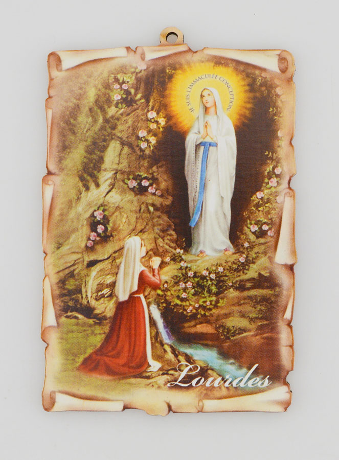 Regalo Rosario Decina in Legno + Icona Ricordo di Lourdes (pic 3)