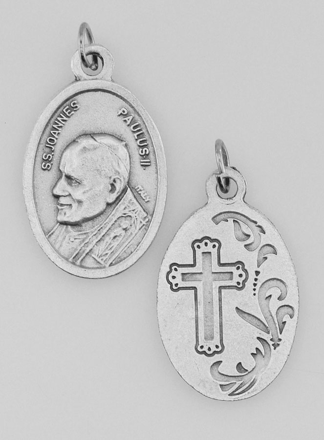 Medaglia Religiosa Beato Papa Giovanni Paolo II Argentata (pic 2)