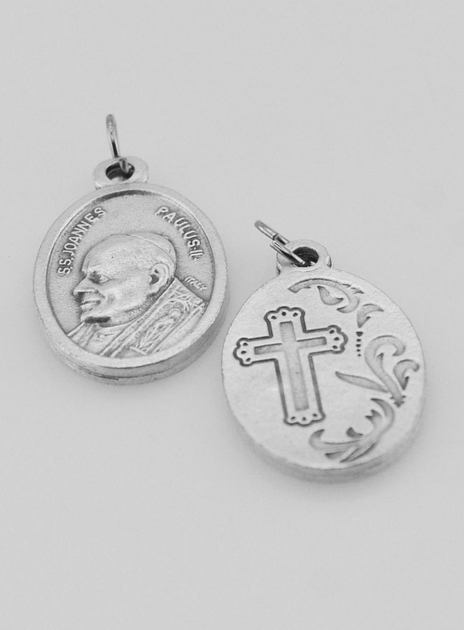 Medaglia Religiosa Beato Papa Giovanni Paolo II Argentata (pic 4)