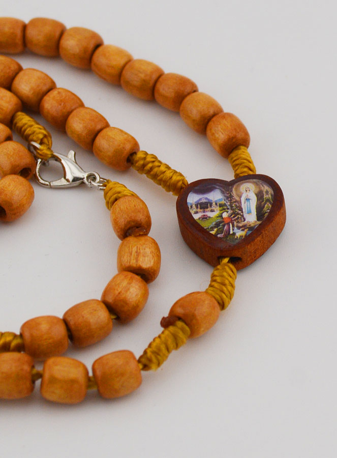 Rosario in Legno Immagine Cuore di Lourdes (pic 3)