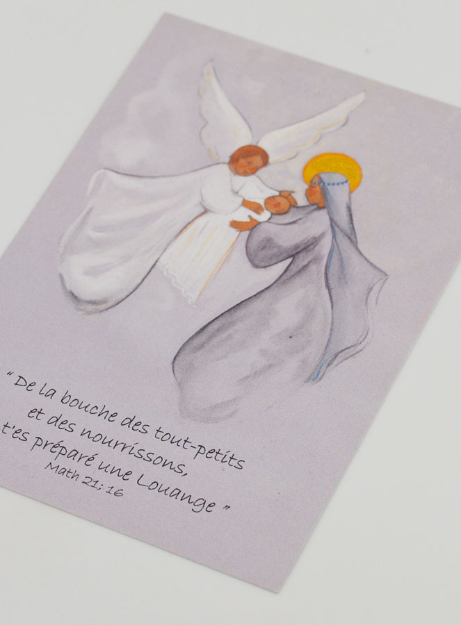 Cartolina di Battesimo - Vergine Maria e Angelo (pic 4)