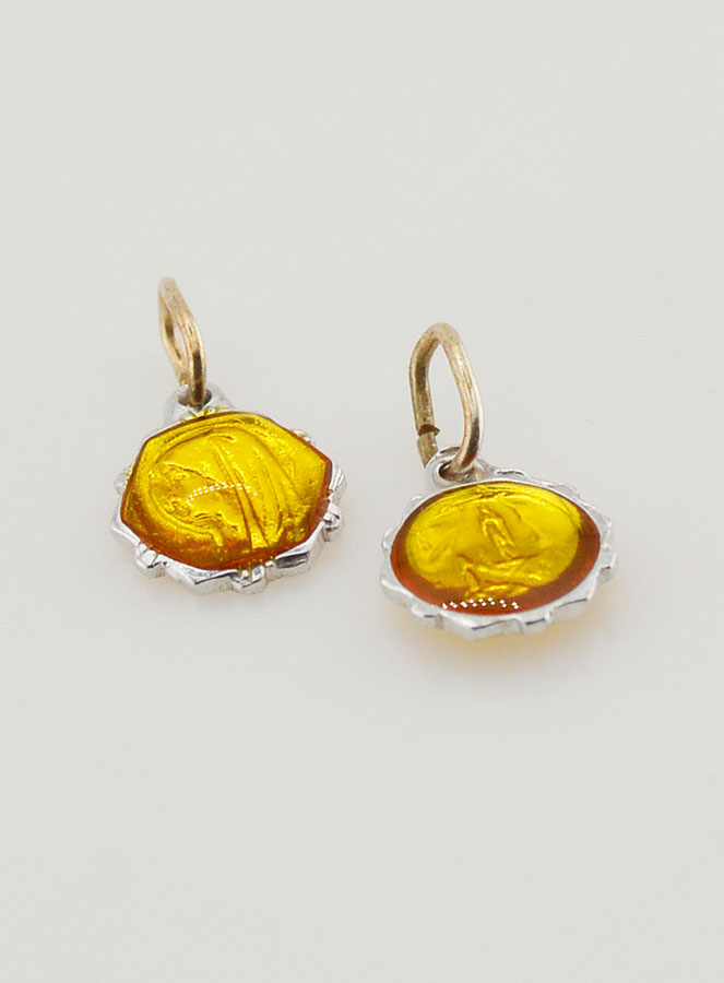 Medaglia Vergine Maria 8mm - Giallo (pic 2)