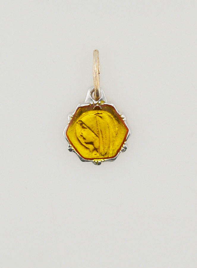 Medaglia Vergine Maria 8mm - Giallo (pic 3)