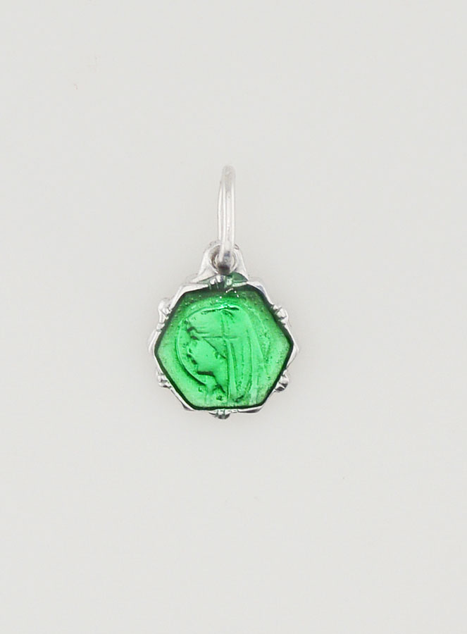 Medaglia Vergine Maria 8mm - Verde (pic 3)